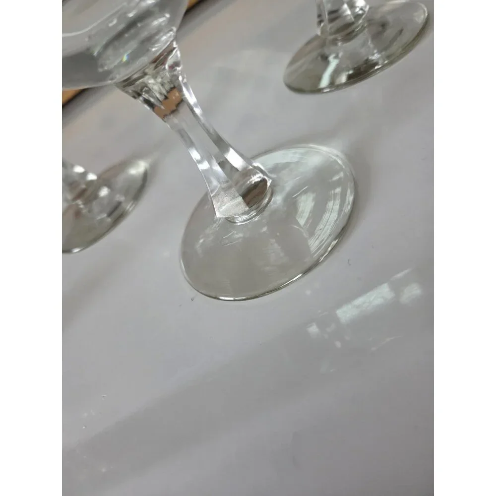 Vintage Set‎ of 4 Christmas Wine Water Glasses Holly Leaves Print Across Sz 6.5”